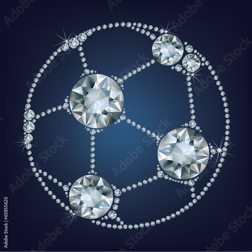 soccer ball  made up a lot of diamonds