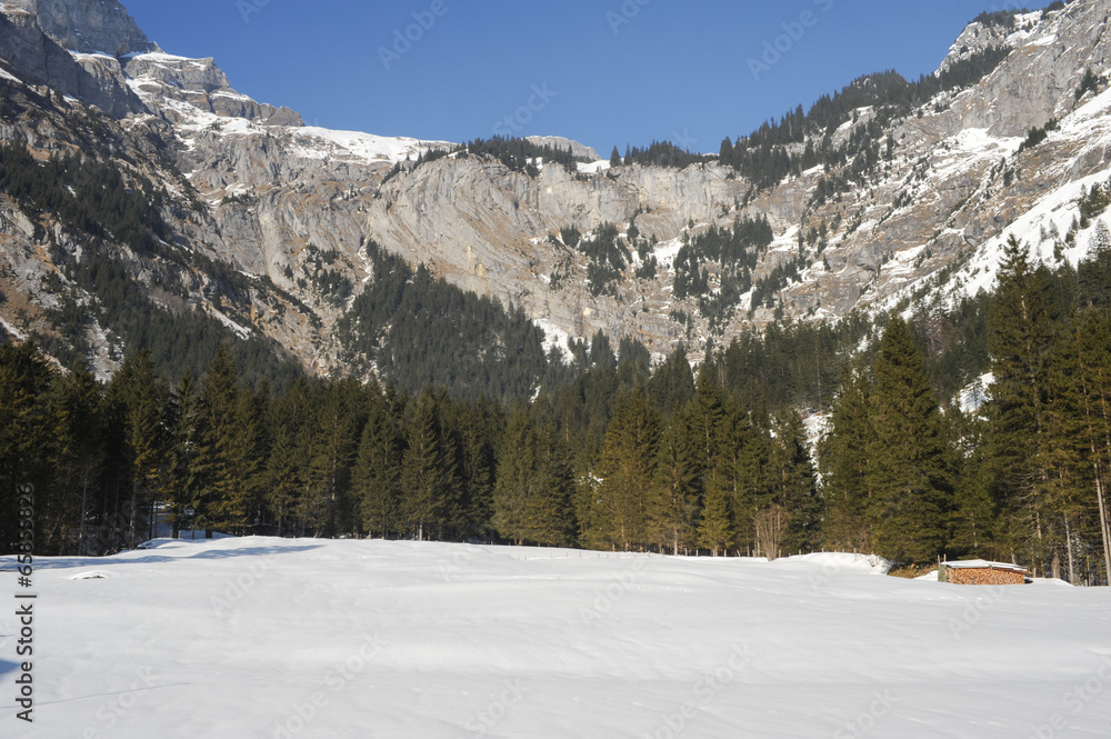 Winter landscape of Engelberg