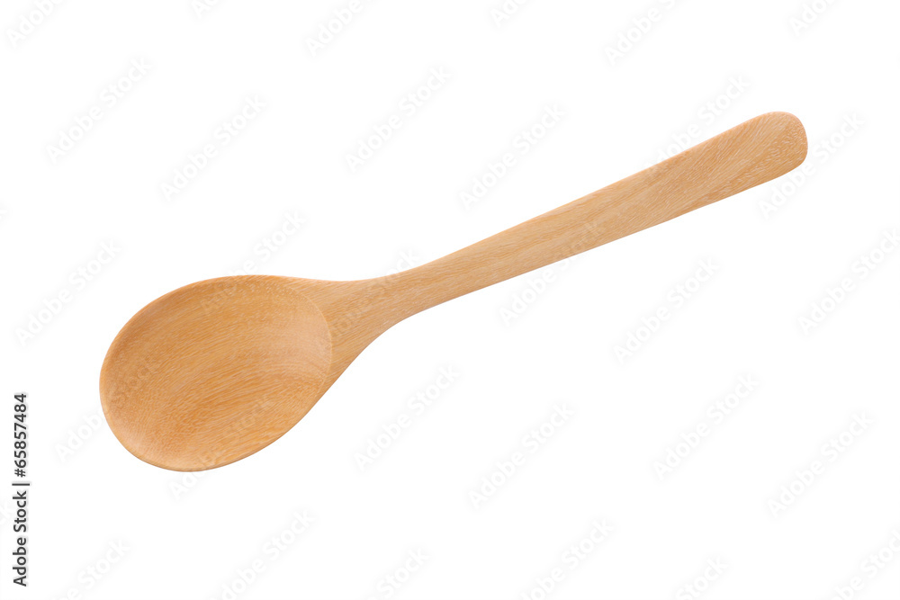 Wooden craft spoon on white background. Wooden craft spoon on white background.