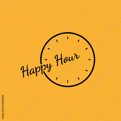 happy hour background with clock