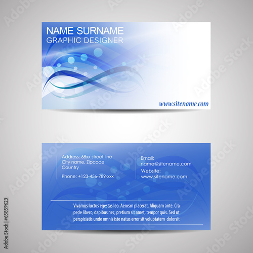 Business card template or visiting card