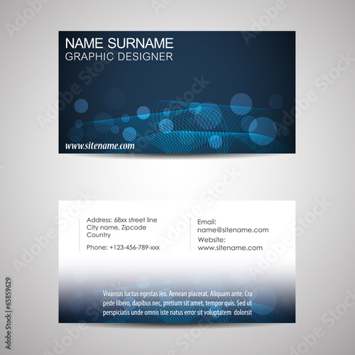 Business card template or visiting card