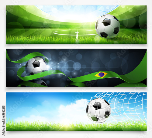 Set of football banners. Vector