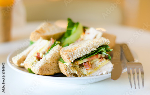 Group of club sandwiches