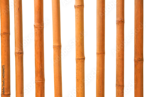 Bamboo sticks on white background
