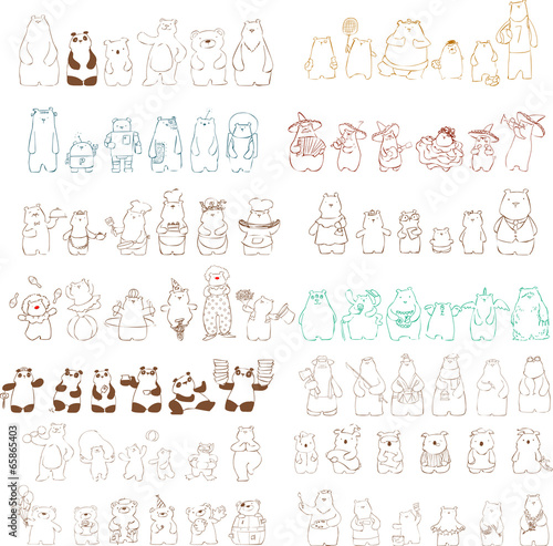 Fototapeta Naklejka Na Ścianę i Meble -  sketch bears