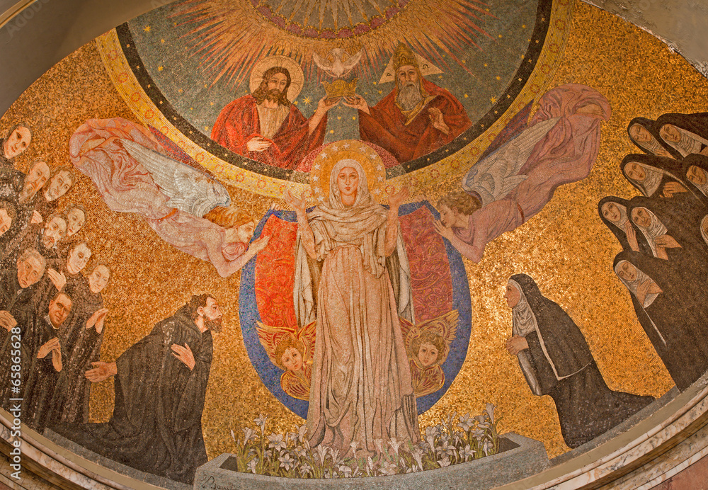 Rome - Mosaic of Virgin Mary from apse of Santa Prassede church