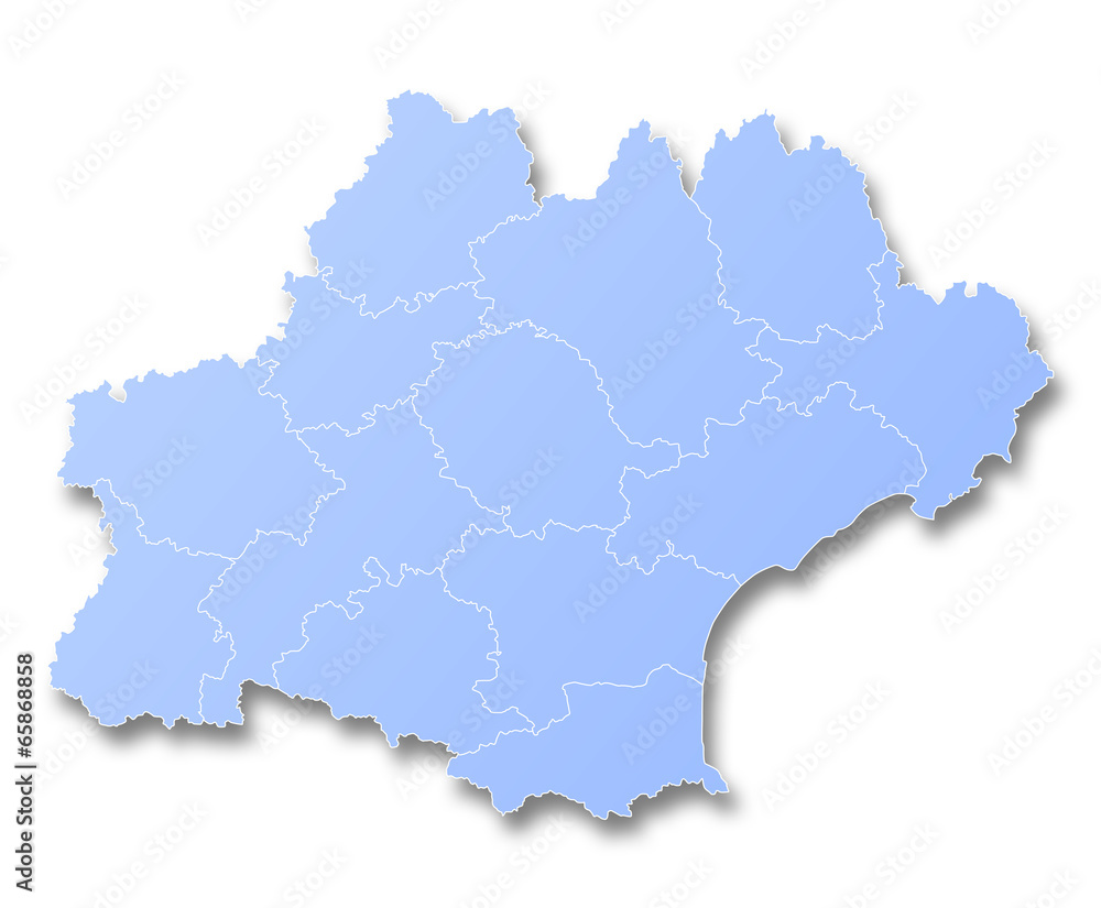 Fototapeta premium Nouvelle région française - Midi-Pyrénées, Languedoc-Roussillon