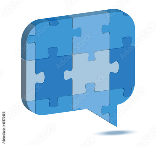 talk balloon icon in puzzle