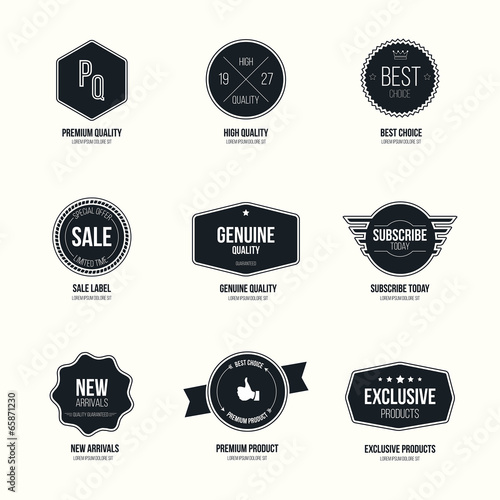 Set of retro minimalistic  badges and labels