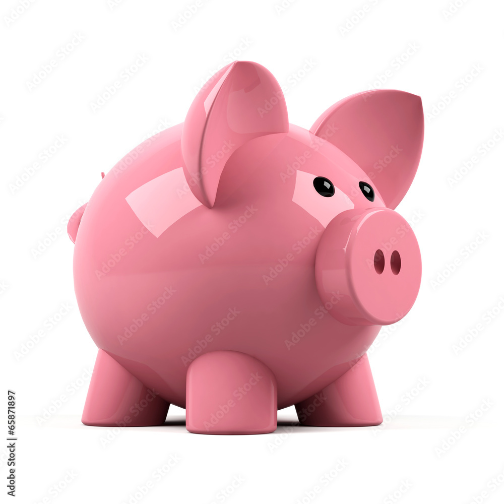 Fototapeta premium Piggy bank on white