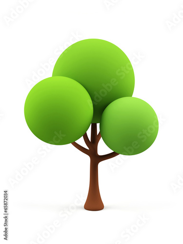 3d tree isolated on white.