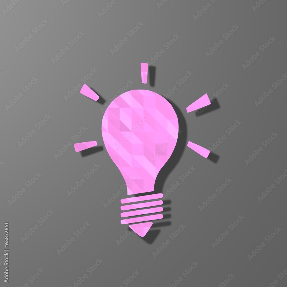 Fototapeta premium pink low poly idea sign