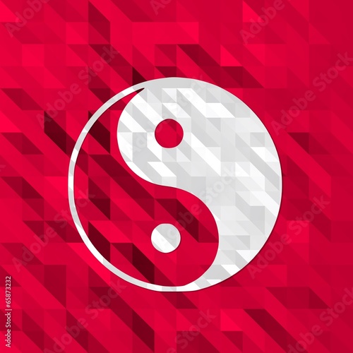 fresh low poly ying yang illustration photo