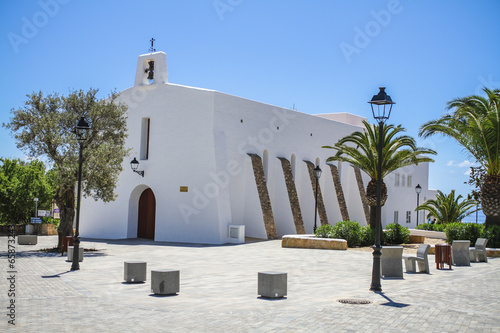 Church in Es Cubells, Ibiza, Spain