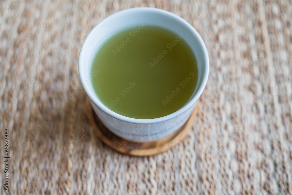 A cup of hot green tea A cup of hot green tea