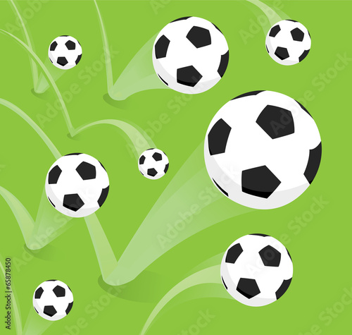 Group of bouncing soccer balls