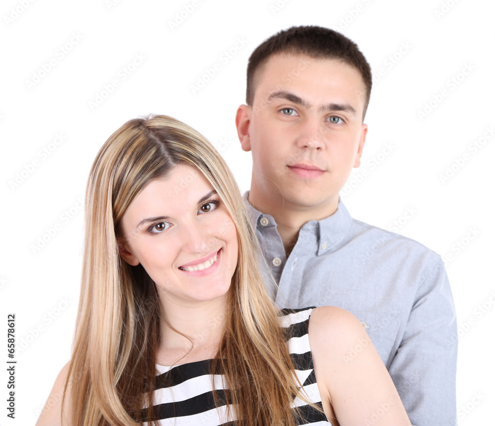 Loving couple isolated on white Loving couple isolated on white