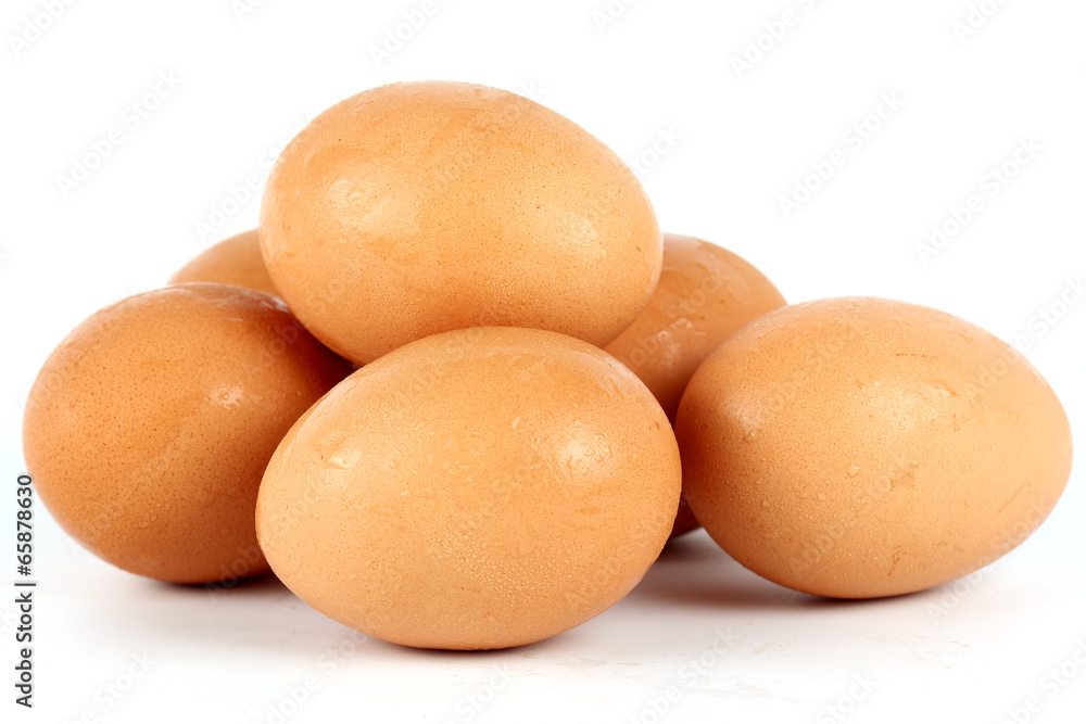 Six brown eggs Six brown eggs