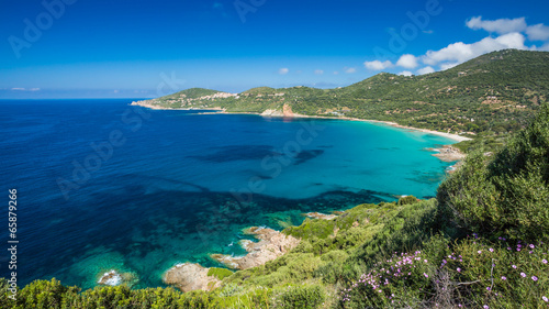 Fototapeta Naklejka Na Ścianę i Meble -  Beach and coastline at Cargese in Corsica