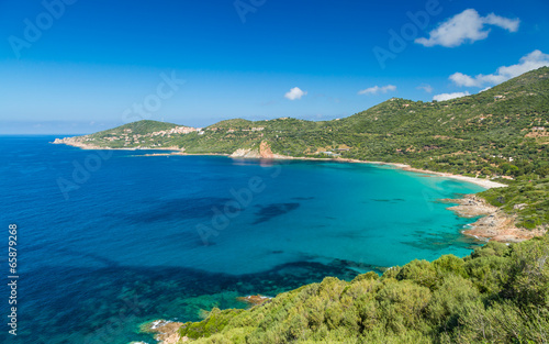 Beach and coastline at Cargese in Corsica © Jon Ingall