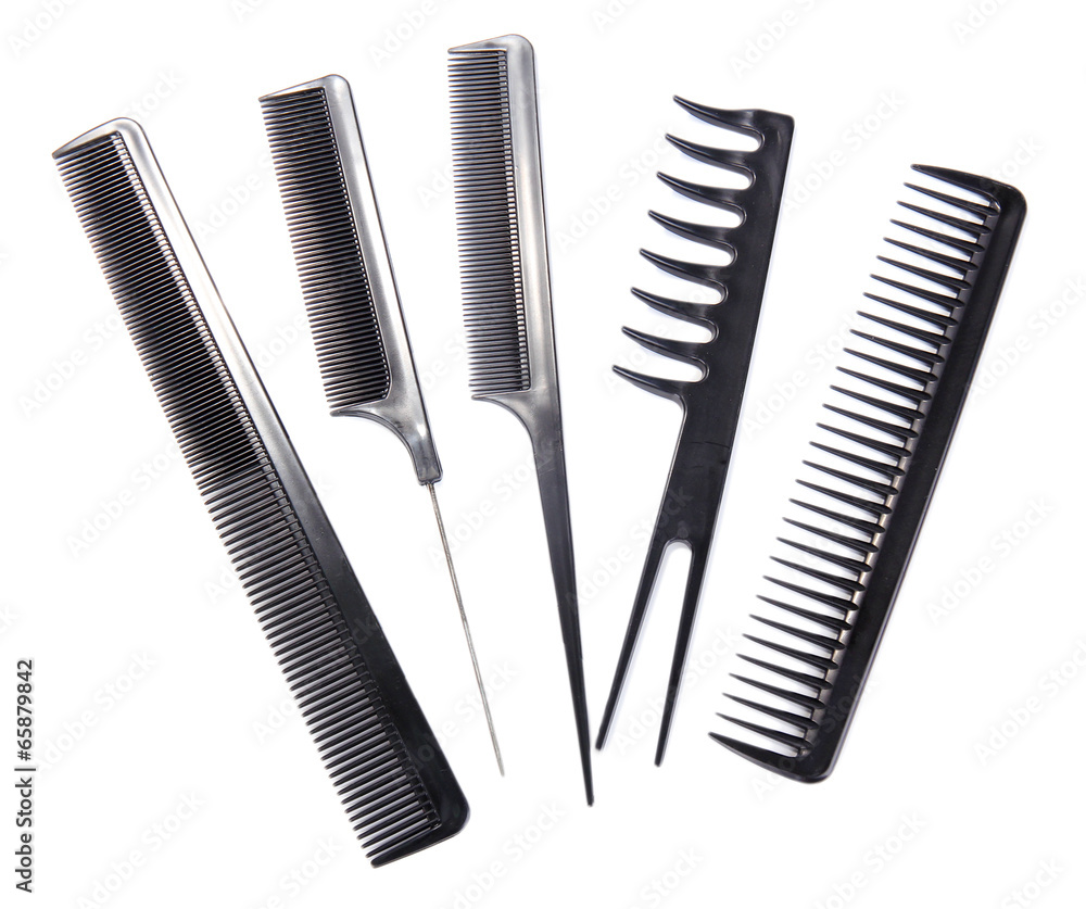 Professional combs isolated on white