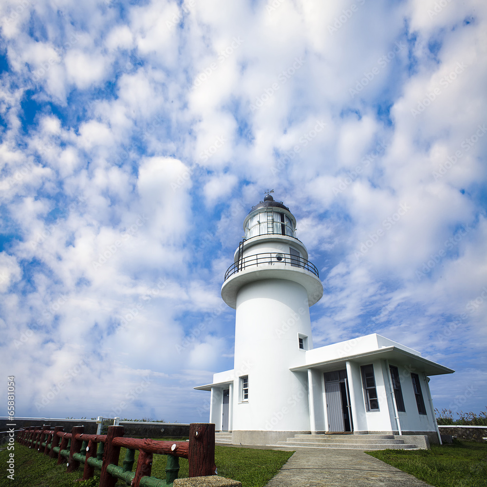 Lighthouse with beautiful sky