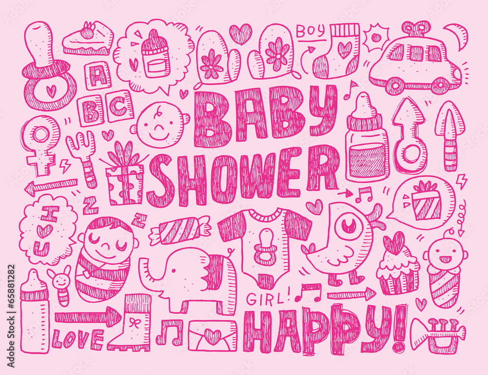 Fototapeta premium doodle baby background