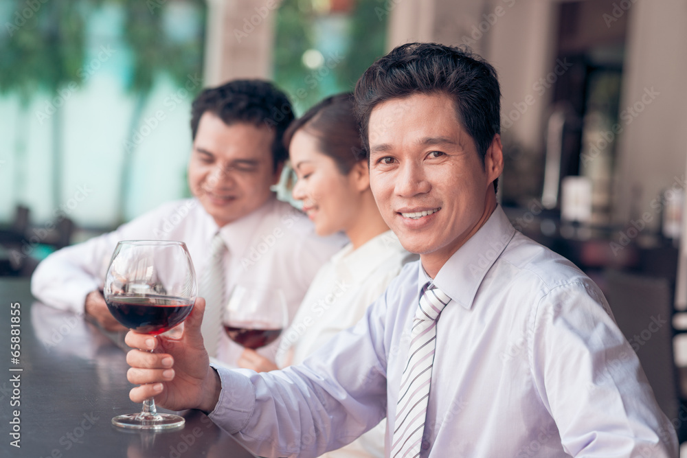 Drinking in the bar