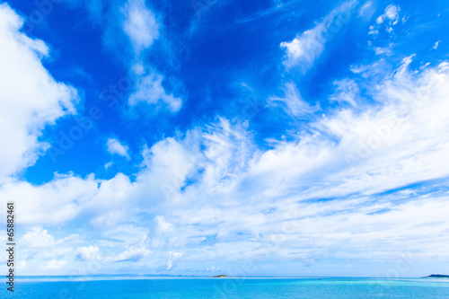 Clouds and blue ocean