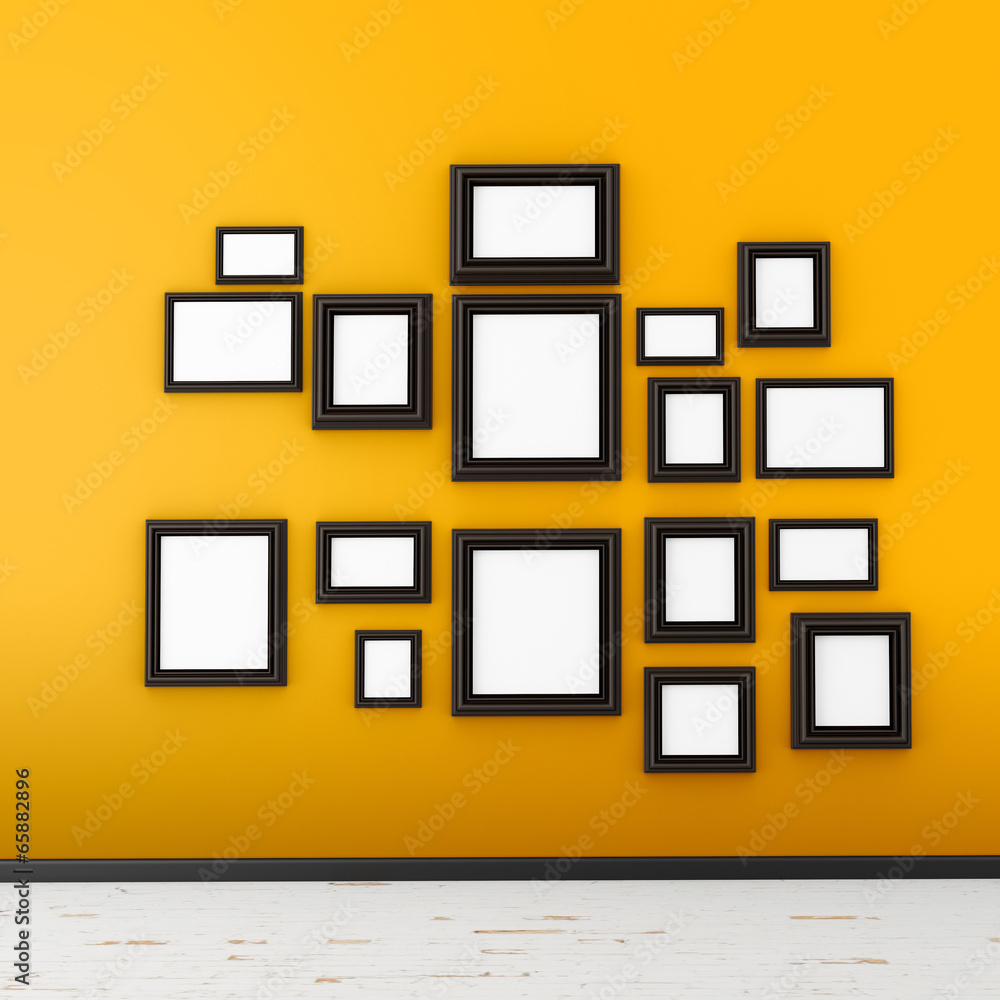 picture frame on white brick wall picture frame on white brick wall