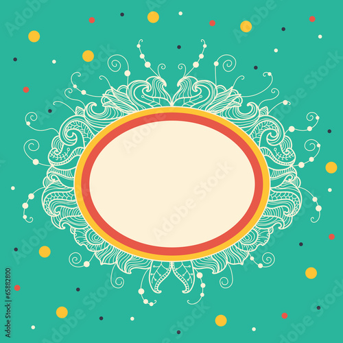 Cute frame for your congratulations. Freehand drawing