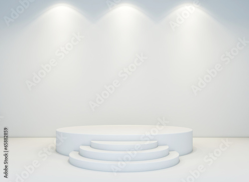 An empty round stage set
