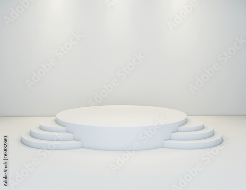 An empty round stage with 2 side step