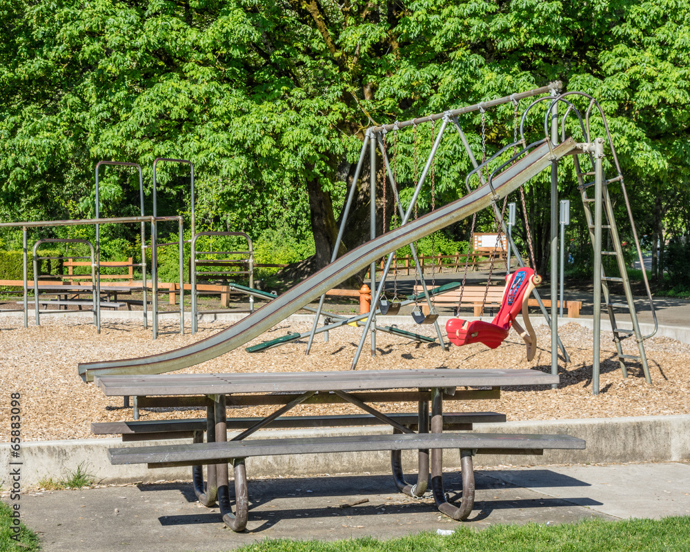 Play ground equipment in a park Play ground equipment in a park