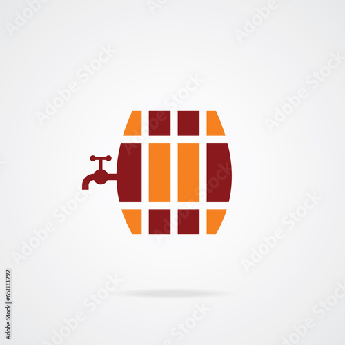 Very Useful Icon of Beer Barrel On Button. Eps-10.
