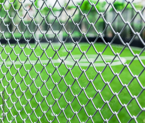 Metal mesh with soccer court