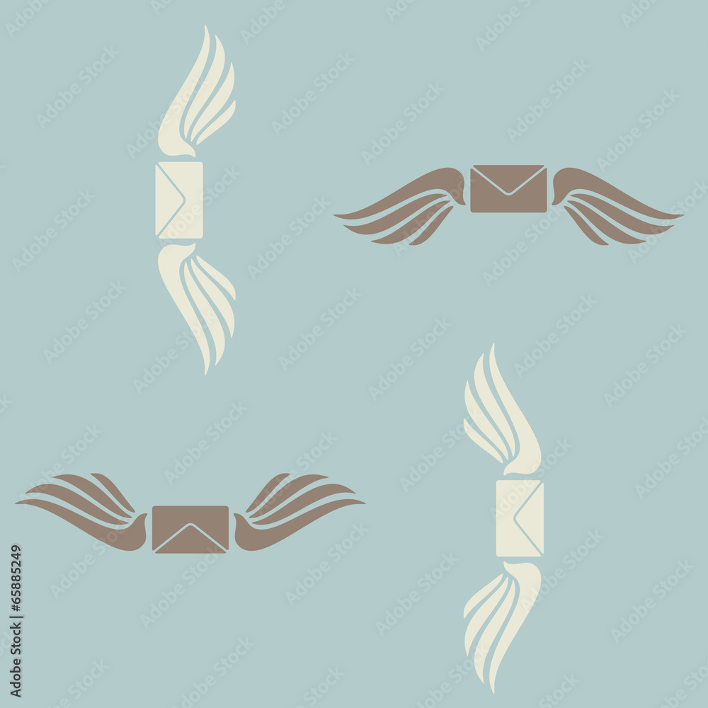 Obraz premium seamless background, wing, angel, envelope