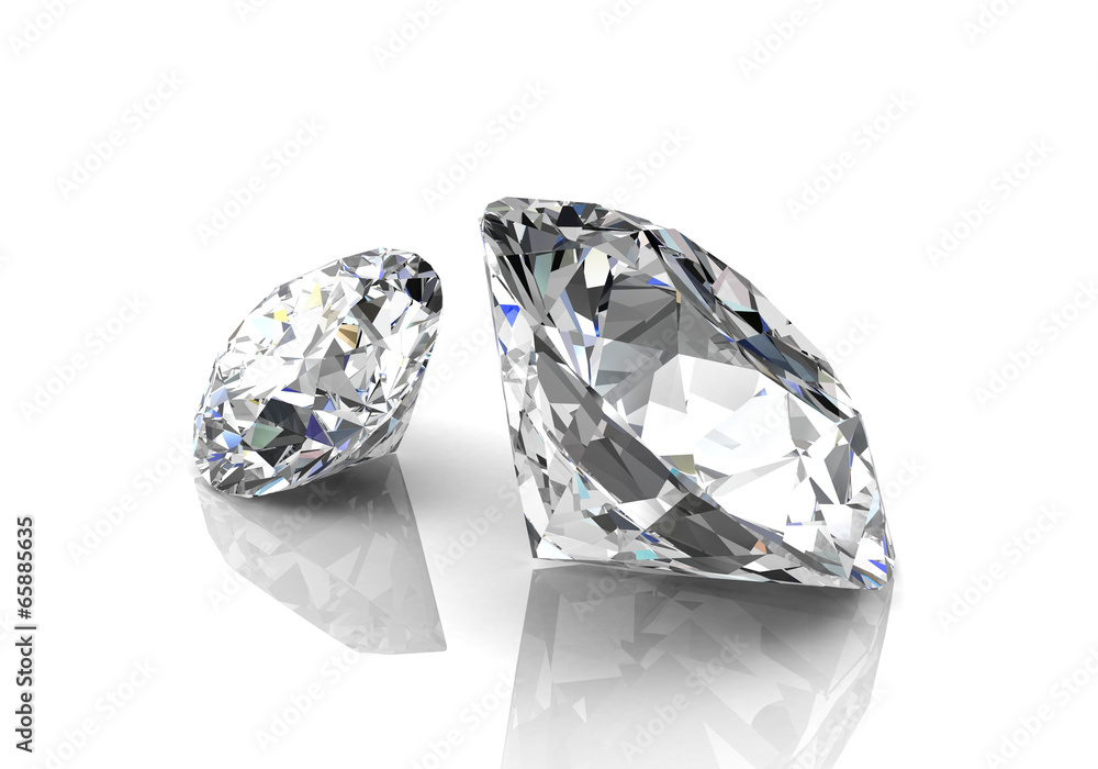 diamond on white background (high resolution 3D image) diamond on white background (high resolution 3D image)
