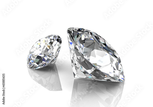 diamond on white background  high resolution 3D image 