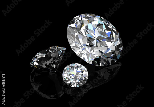 diamond on  black background (high resolution 3D image)