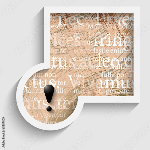 abstract gray frame with pattern and exclamation merk mark