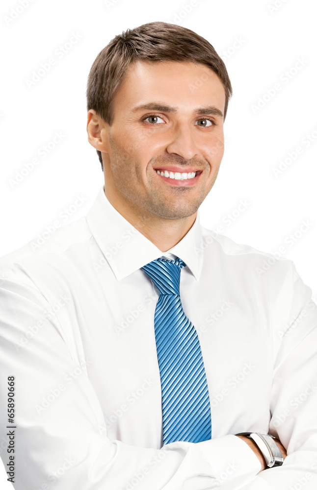 Portrait of happy smiling business man, isolated Portrait of happy smiling business man, isolated