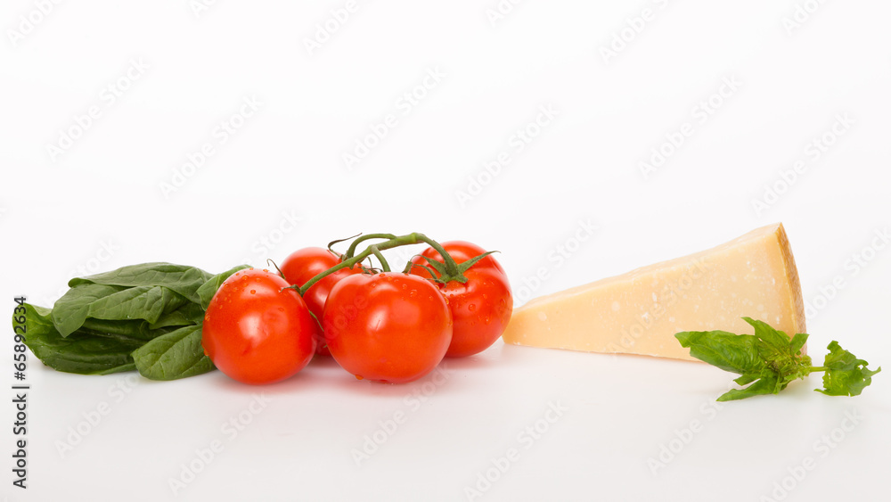 red tomatoes cheese spinach red tomatoes cheese spinach
