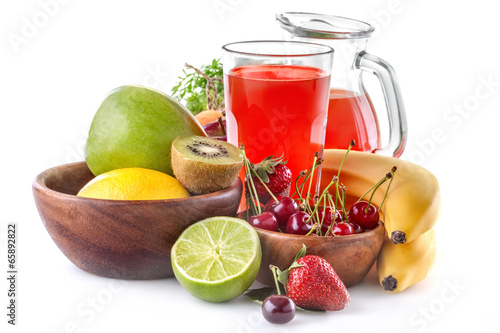 healthy multivitamin juice with various fruit and vegetables