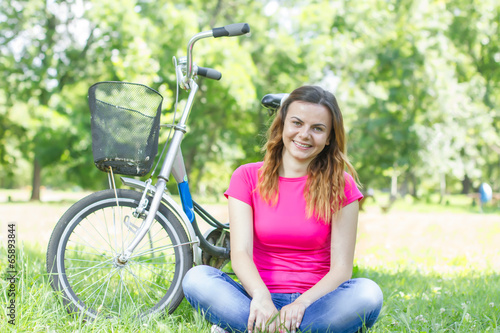 Beautiful young woman enjoying nature