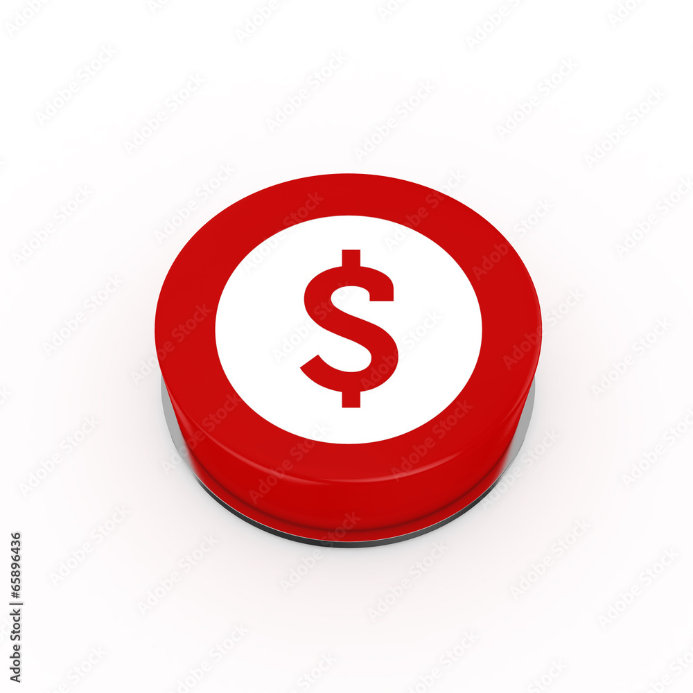 3d Dollar Web Button - isolated 3d Dollar Web Button - isolated