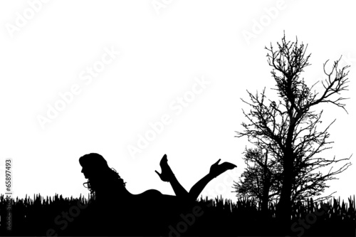 Vector silhouette of a woman.