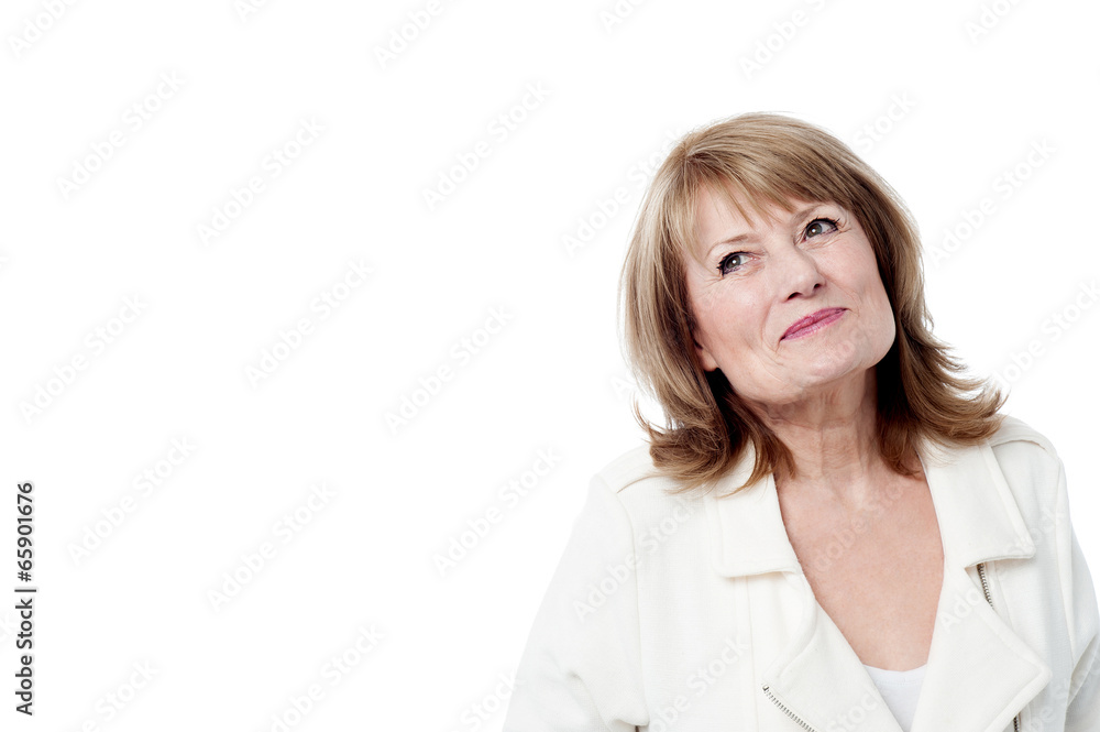 Beautiful woman looking up Beautiful woman looking up