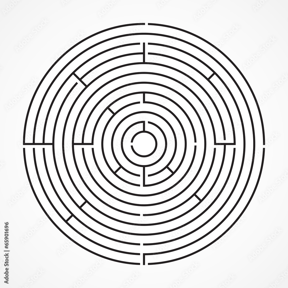 Maze, circle, vector illustration Maze, circle, vector illustration